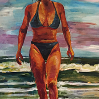 Afternoon Swim - Original acrylic painting by Eric Soller
