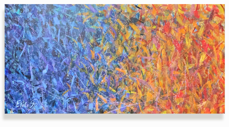 Cosmic Clashes, Original acrylic abstract painting by artist Eric Soller