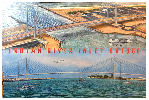 Indian River Inlet Bridge, Original oil painting by artist Eric Soller