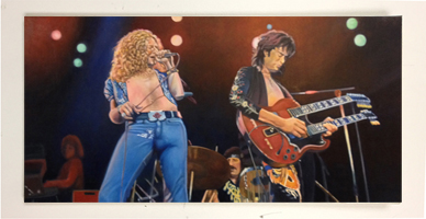Led Zeppelin Plaque, front view - From an original oil painting by Eric Soller