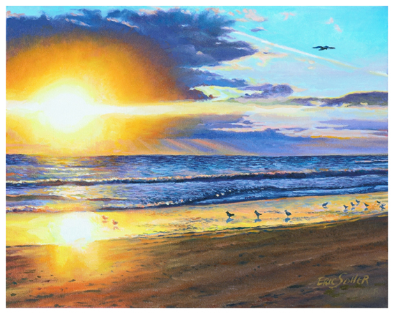 Melbourne Sunrise, Original oil painting by fine artist Eric Soller