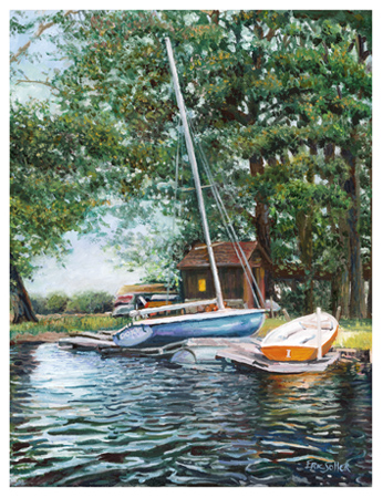 Resting Boats, Original oil painting by the fine artist Eric Soller