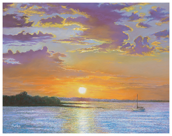 Beaufort Sunrise, Original pastel painting by the fine artist Eric Soller