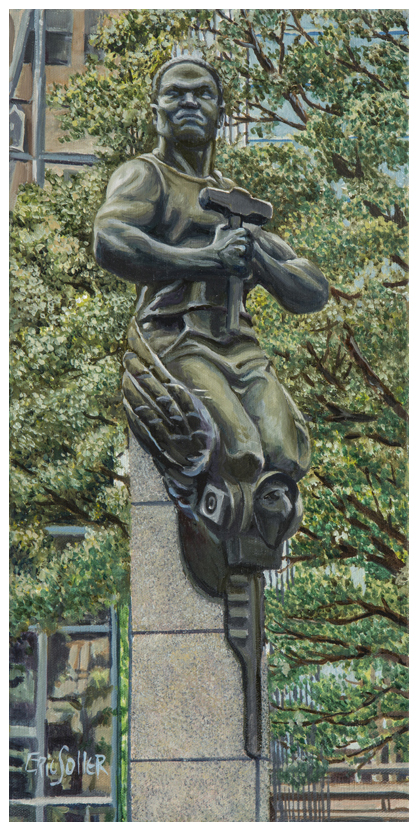  Transportation Statue, Original oil painting by Eric Soller