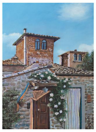 Tuscany, Original pastel painting by the fine artist Eric Soller