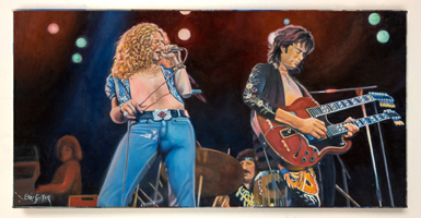 Led Zeppelin Canvas Print, front view - from an original oil painting by Eric Soller