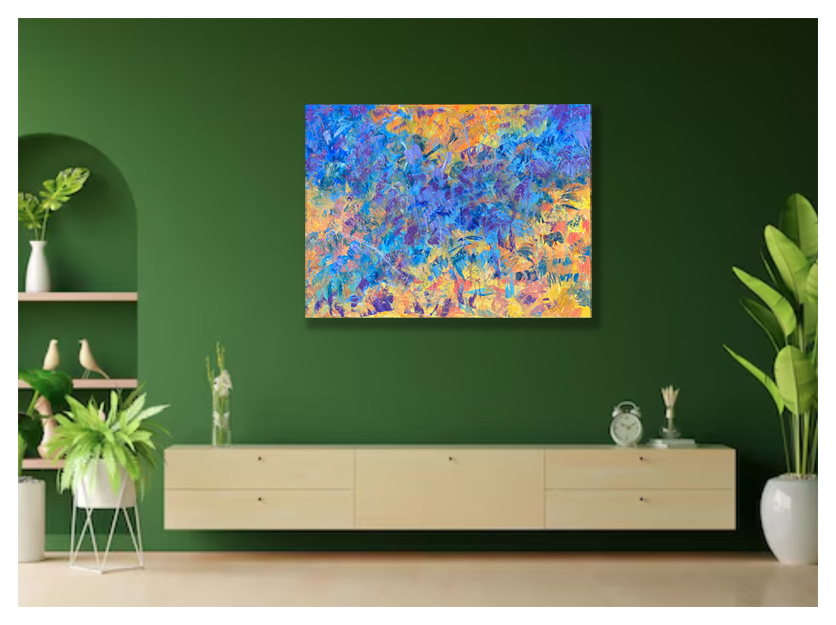 Perception Is Everything on green wall - Original oil painting by Eric Soller